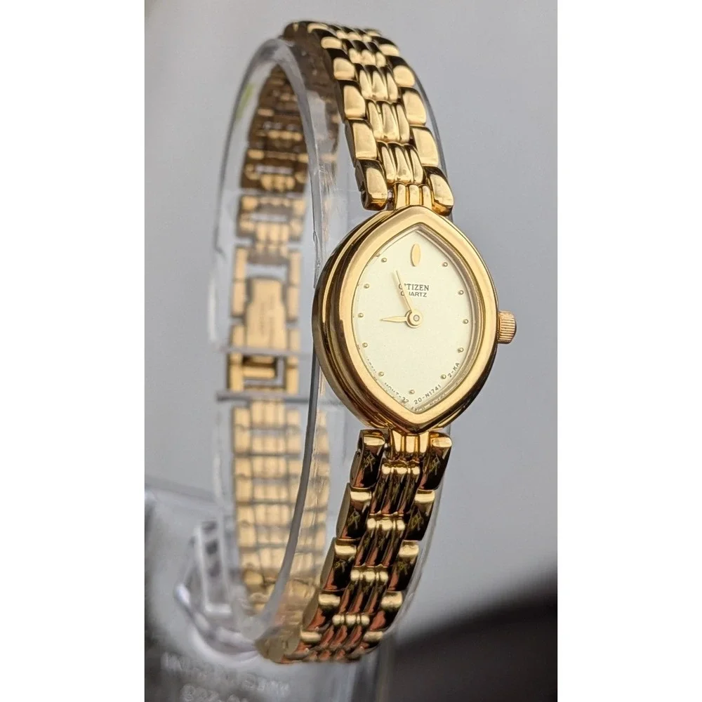 Citizen Quartz Watch Vintage Gold Plated Women's Marquise Case Champagne Dial - Picture 4 of 13
